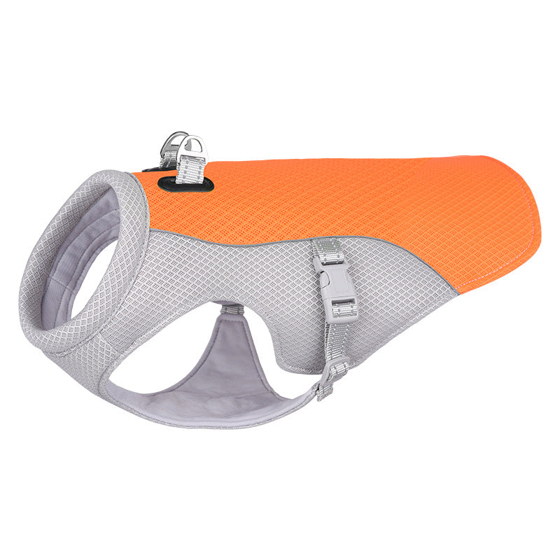 Gilet rafraîchissant chien rose pour journées chaudes