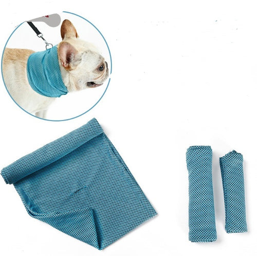 Bandana rafraîchissant chien bleu avec tour de cou respirant