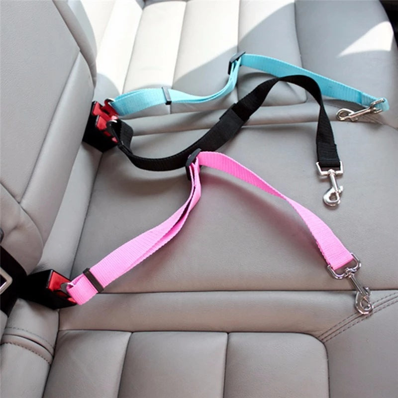 Sangle de sécurité voiture bleu ciel pour chien et chat