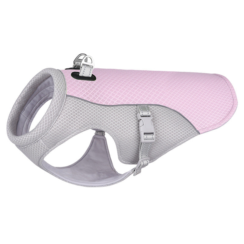 Gilet anti chaleur chien avec tissu respirant et sangles réglables