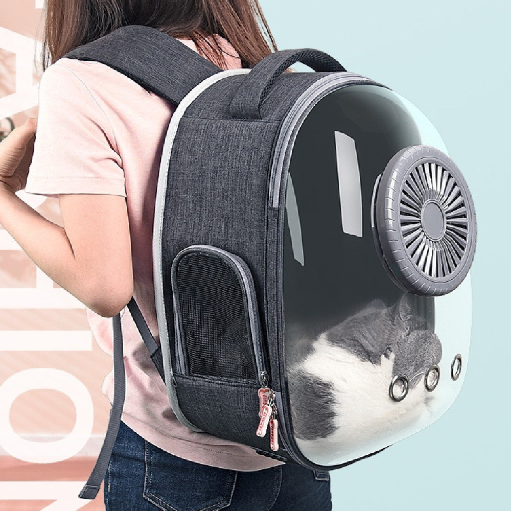 Sac à dos de transport ventilé pour chat porté sur le dos