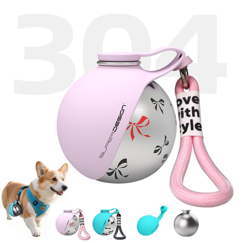 Gourde inox portable pour chien et chat en déplacement