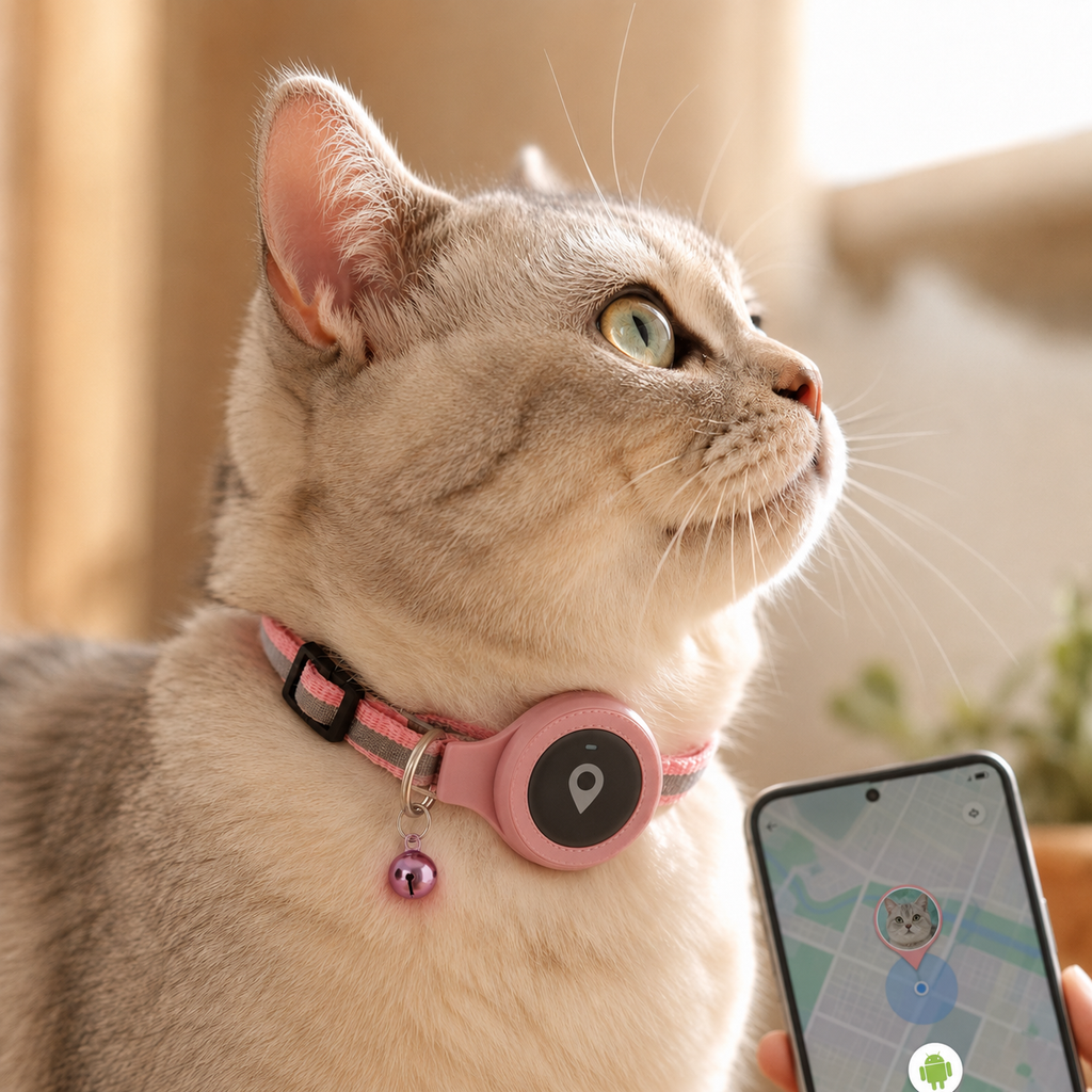 Collier GPS Chat Sans Abonnement – Compatible Apple & Android | PawConnect
